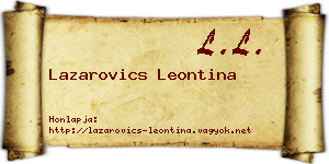 Lazarovics Leontina névjegykártya